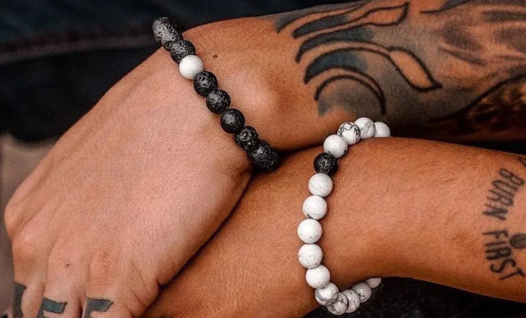 Bracelets en perles pour couple personnalisés