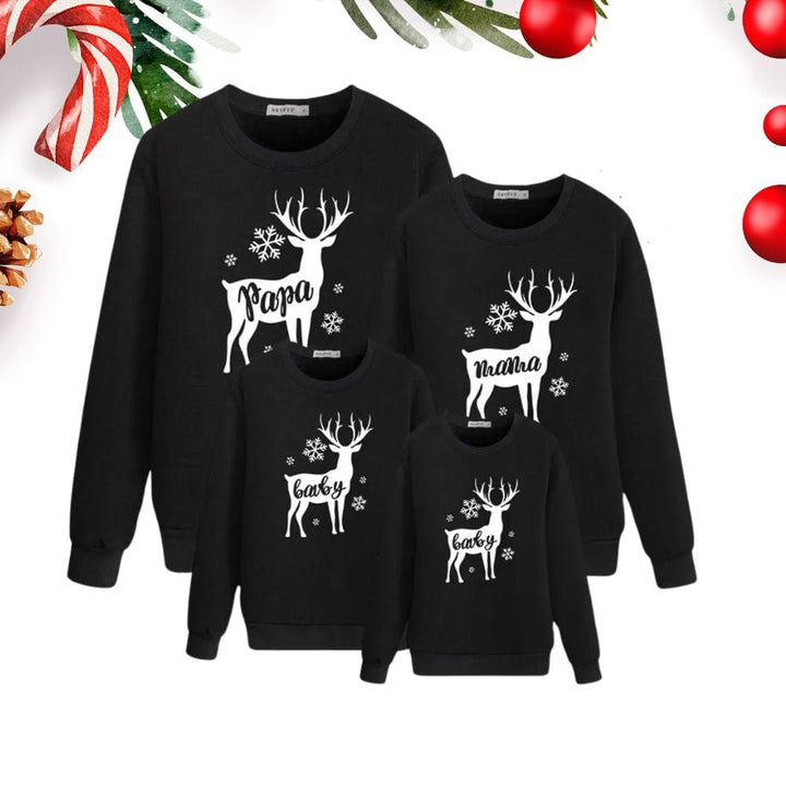 Pull De Noel Moche Pour Toute La famille Noir / Maman-S