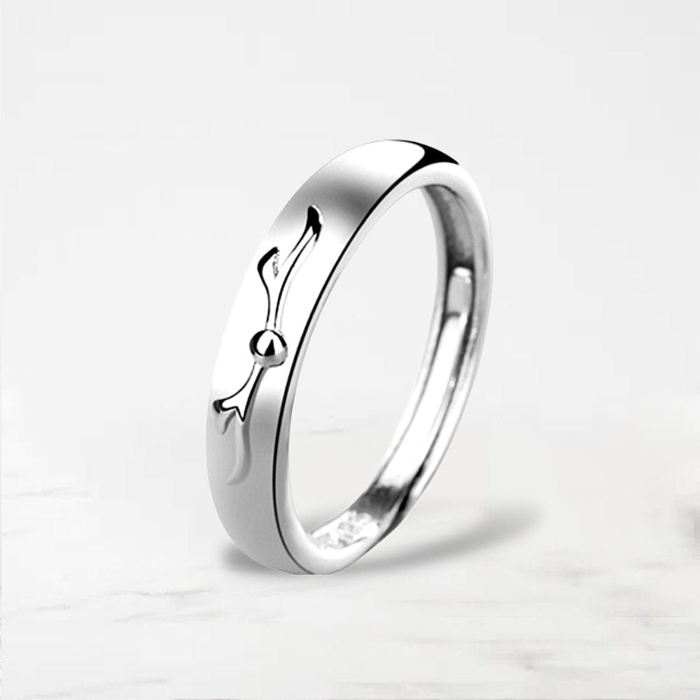 Argent / Ajustable Bague Couple