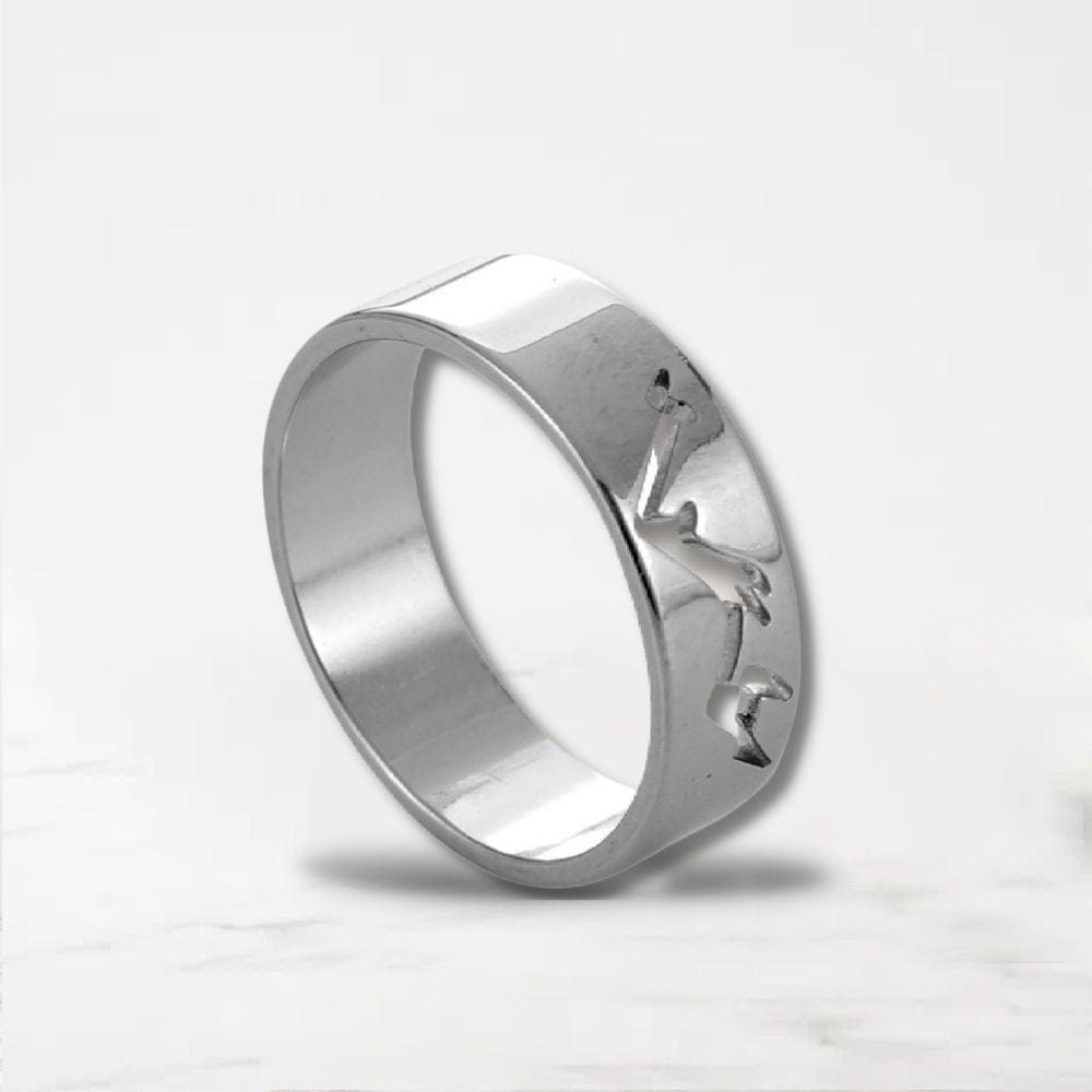 Argent / Épais / 54 Bague Couple