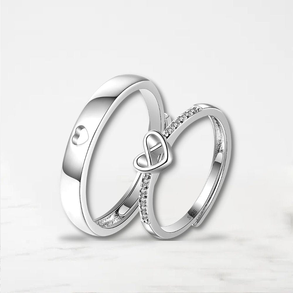 Argent / Ajustable Bague Couple