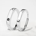 Argent / Ajustable Bague Couple