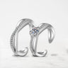 Argent / Ajustable Bague Couple