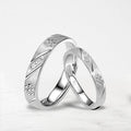 Argent / Paire Pour 2 / Ajustable Bague Couple