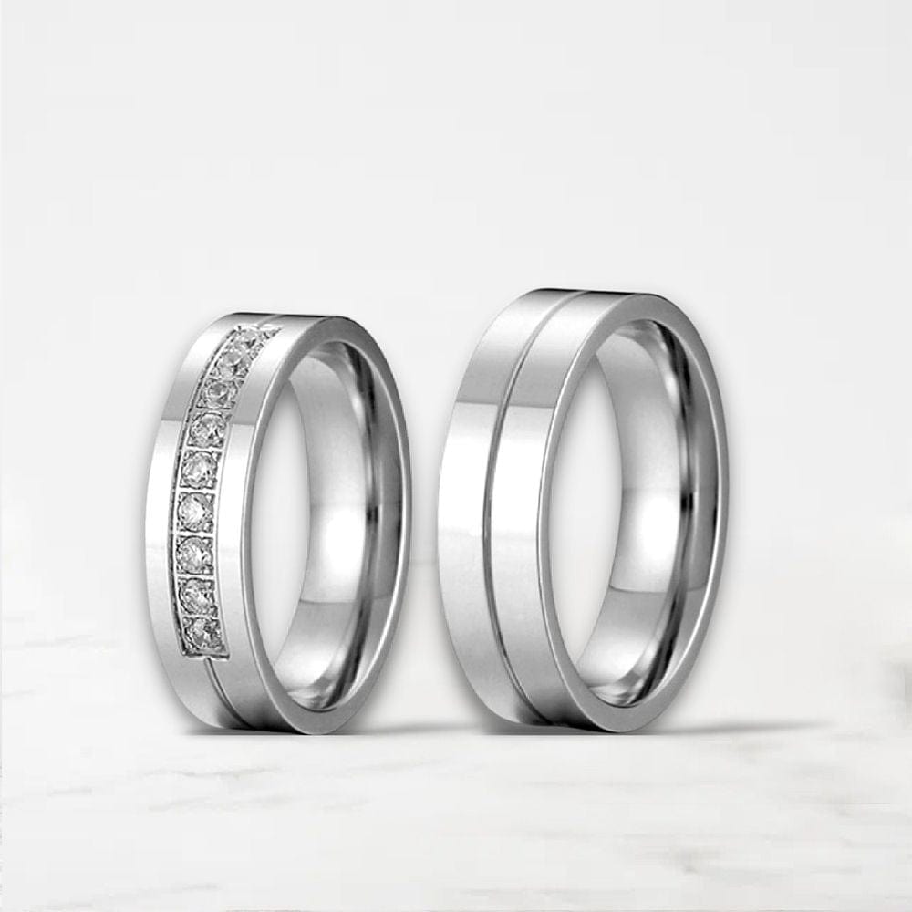 Argent / 57 / 49 Bague Couple