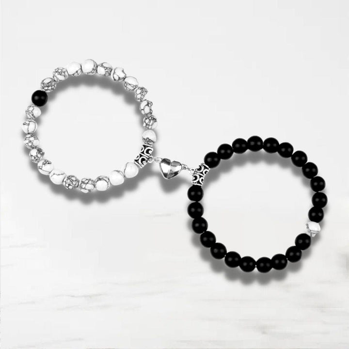 Noir-Blanc / Ajustable Bracelet Couple