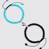 Matte-Bleu / Ajustable Bracelet Couple