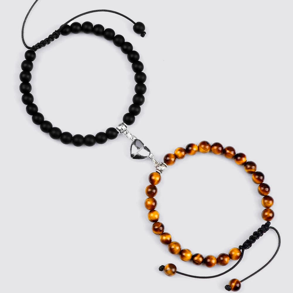 Matte-Oeil de Tigre / Ajustable Bracelet Couple