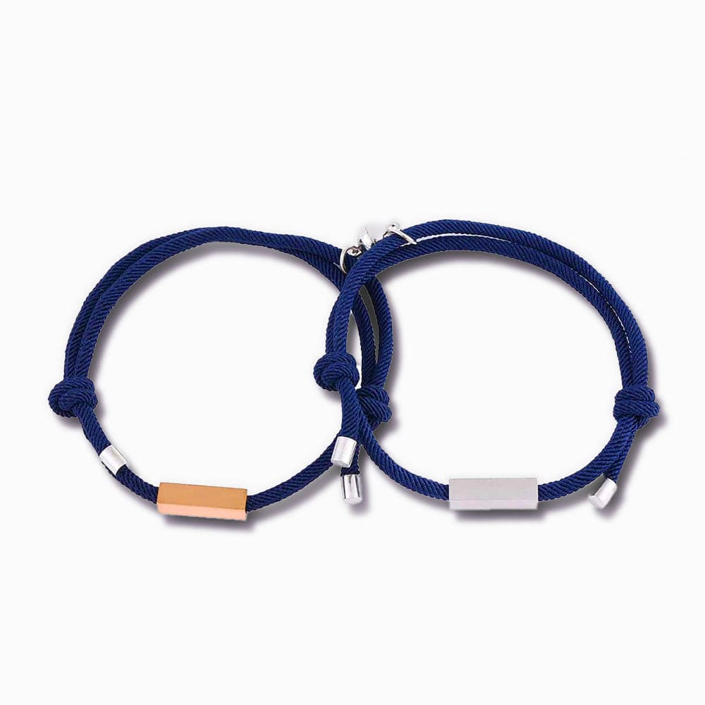 Bleu-Marine Bracelet Couple personnalisé