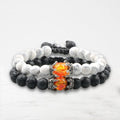 Noir-Blanc / Ajustable Bracelet Couple