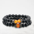 Noir-Orange / Ajustable Bracelet Couple