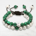 Blanc-Vert / Ajustable Bracelet Couple0