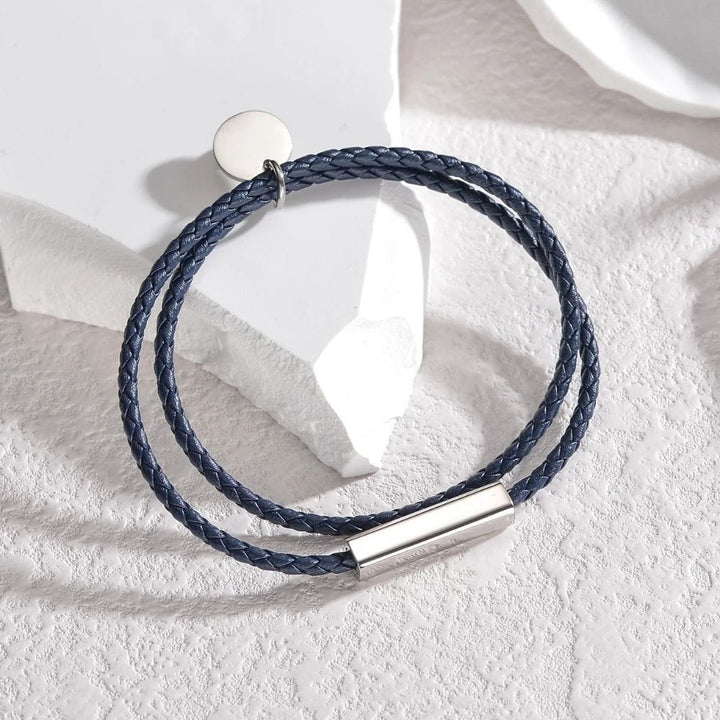 Bracelet Duo Amoureux Bleu Marine / Argent