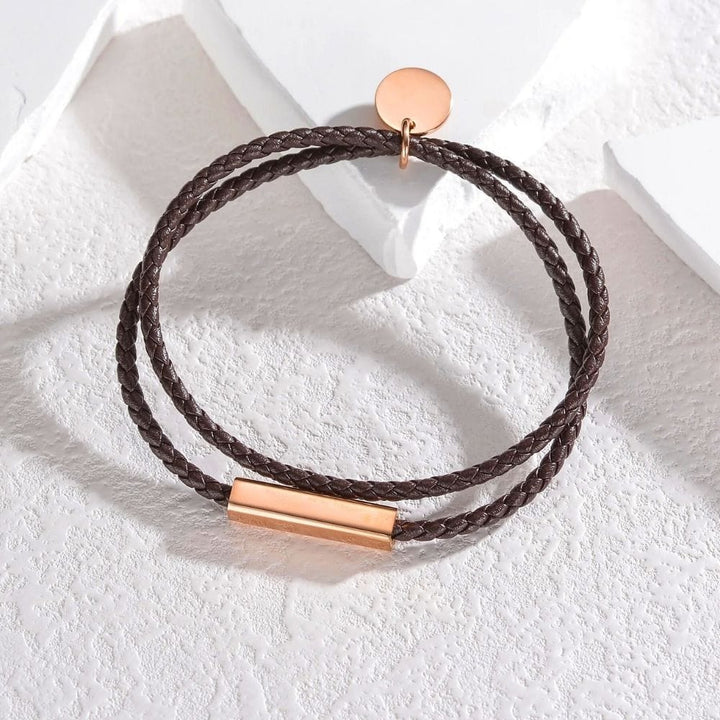 Bracelet Duo Amoureux Marron / Or Rose