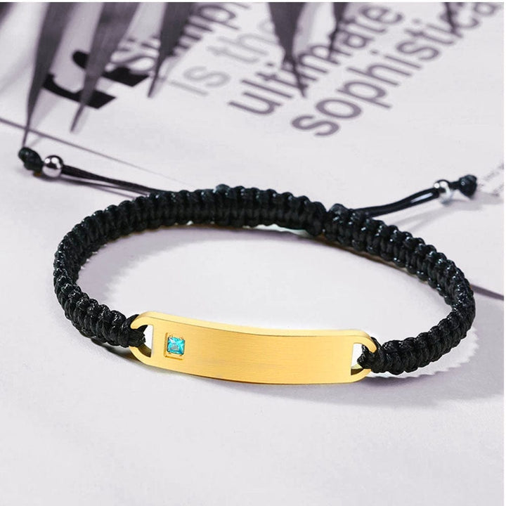 Bracelet Duo Amoureux Personnalisé Noir / Or-Homme