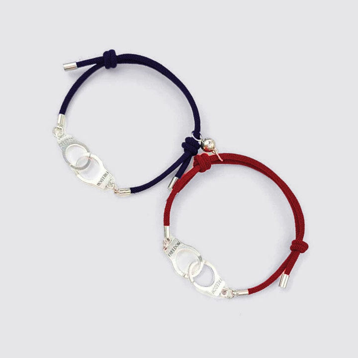 Bleu-Bordeaux / Ajustable Bracelet Couple