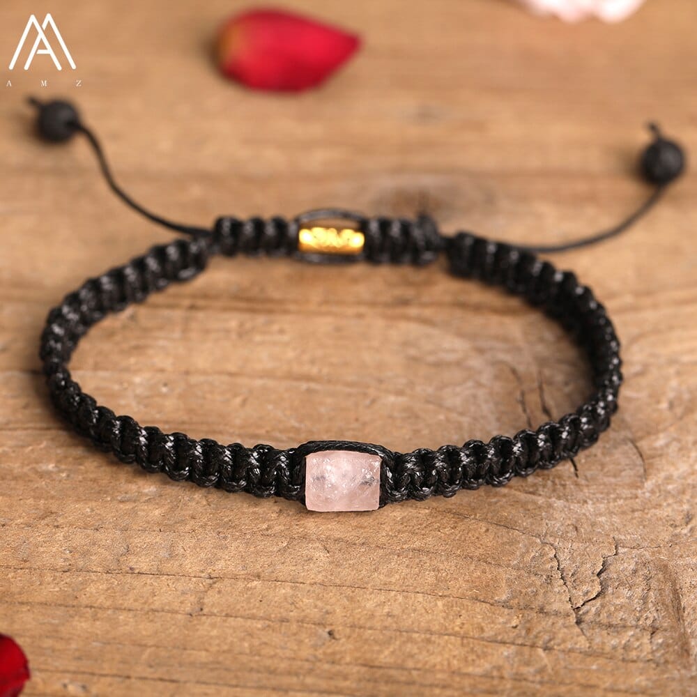 Quartz-Rose / Ajustable Bracelet Couple