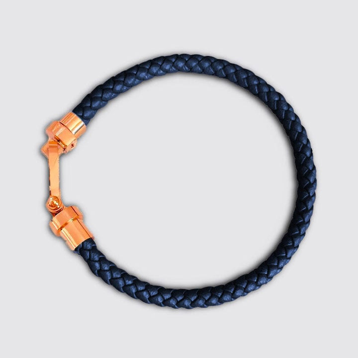 Bleu / 17cm / Or-Rose Bracelet Couple