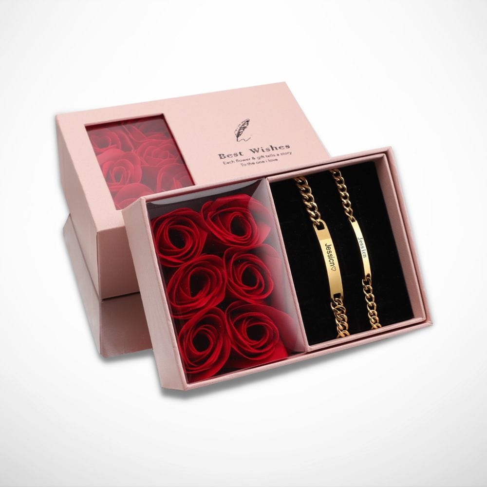 Coffret Bracelet Couple (Personnalisable) Coffret Offert