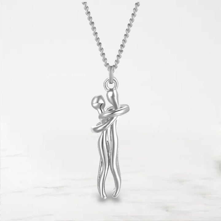 Collier Couple Enlacé Argent