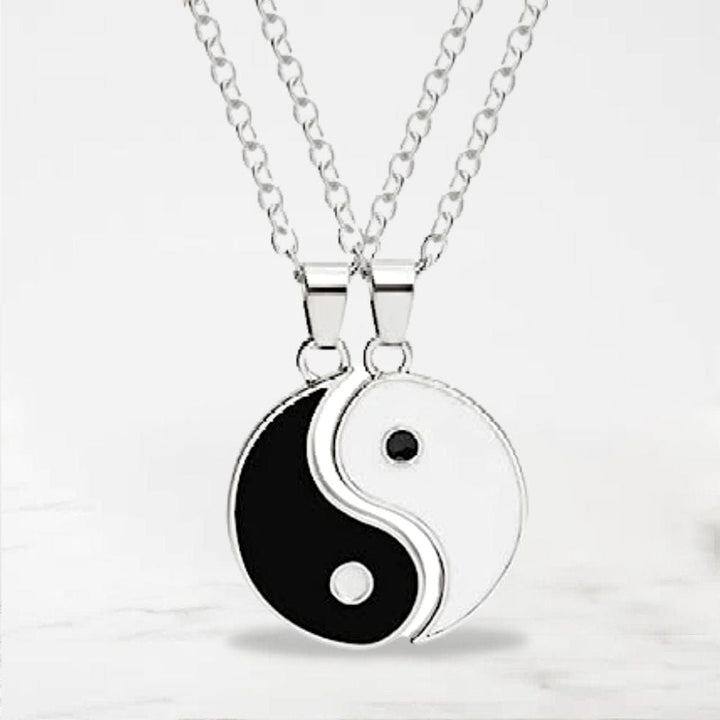 Collier Couple Yin Yang Argent