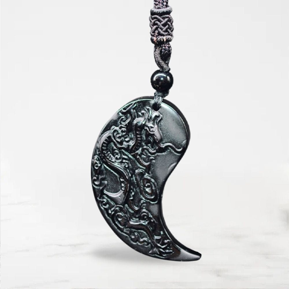 Collier Couple Yin Yang (Séparable) Noir