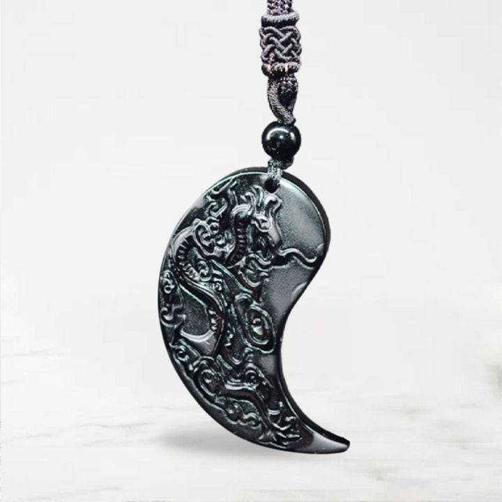 Collier Couple Yin Yang (Séparable) Noir