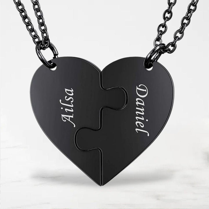 Collier d'Amoureux (Personnalisable) Noir