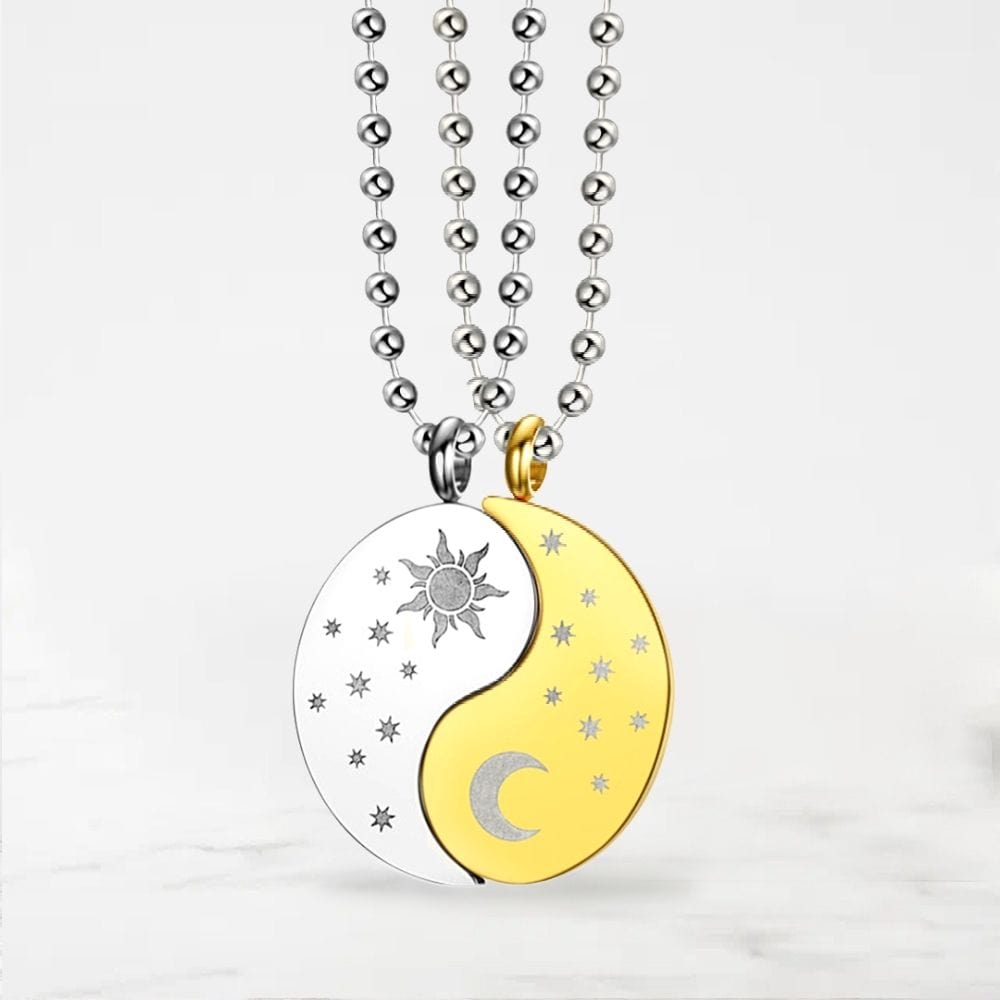 Collier Yin Yang Séparable Argent-Or