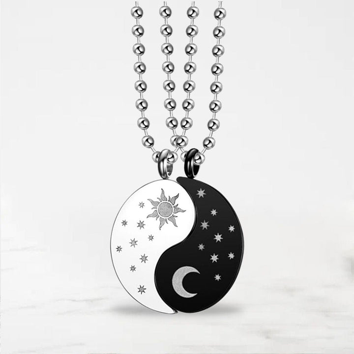 Collier Yin Yang Séparable Argent-Noir