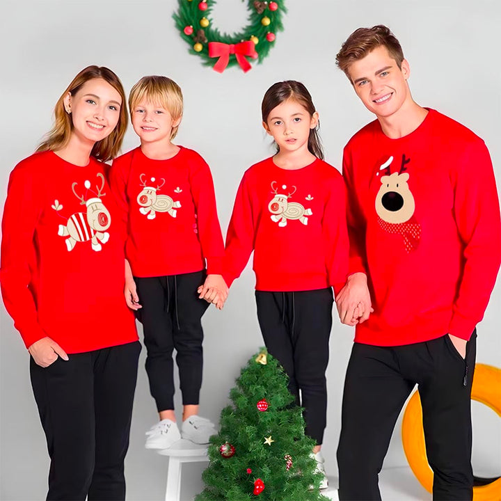 Ensemble Pull De Noel Famille Rouge / Adulte 4Xl