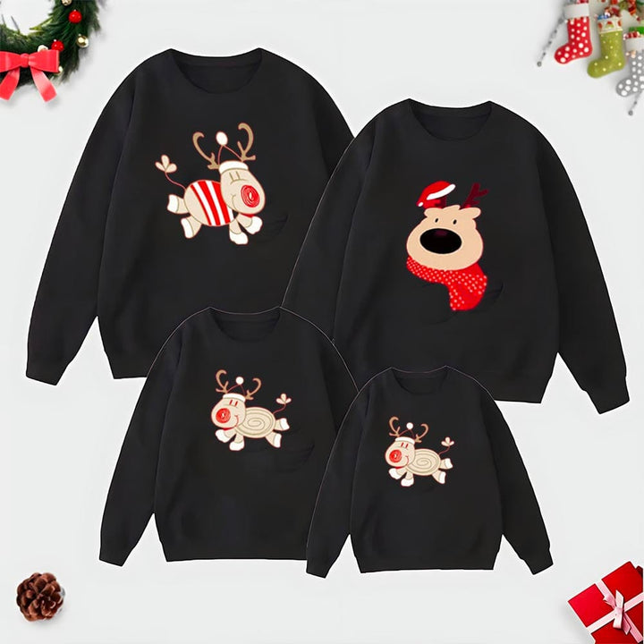 Ensemble Pull De Noel Famille Noir / Adulte S