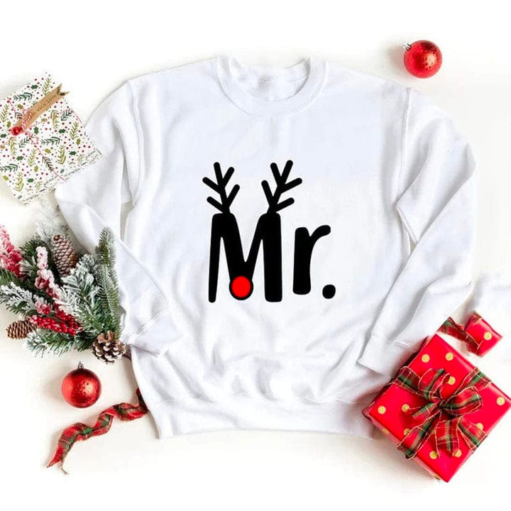 Pull Couple Assorti Mr Mrs Blanc / Mr / S