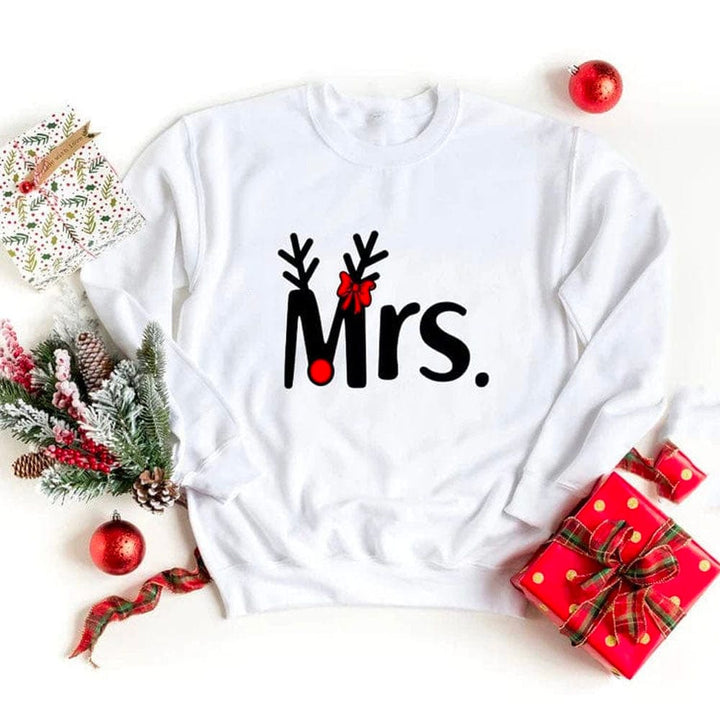 Pull Couple Assorti Mr Mrs Blanc / Mrs / S