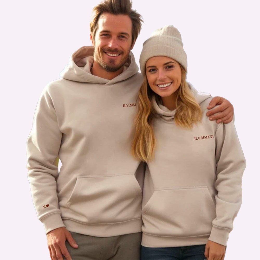 Pull Personnalisé Couple Date Chiffre Romain