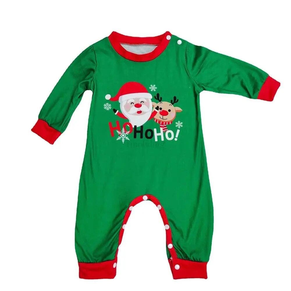 Vert / Bébé 6M Pyjamas Noel Famille