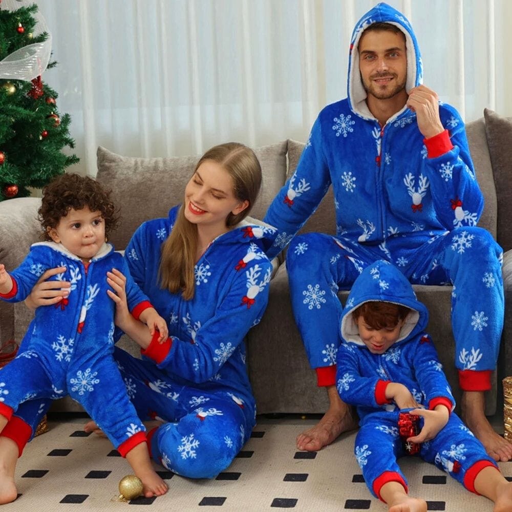 Pyjama Noel Famille Bleu