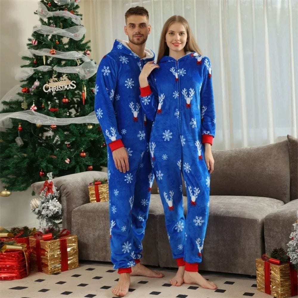 Pyjama Noel Famille Bleu Bleu / Maman-S