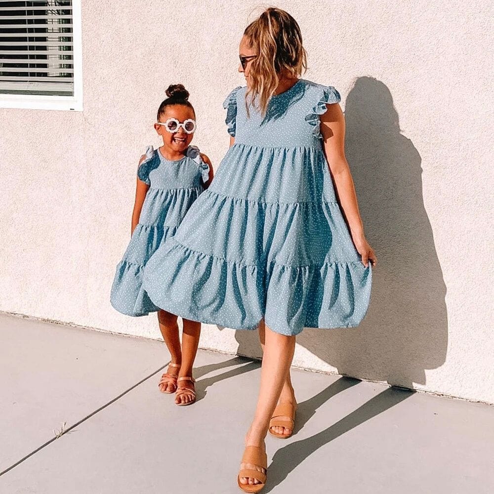 Bleu / Maman S Robe mère fille