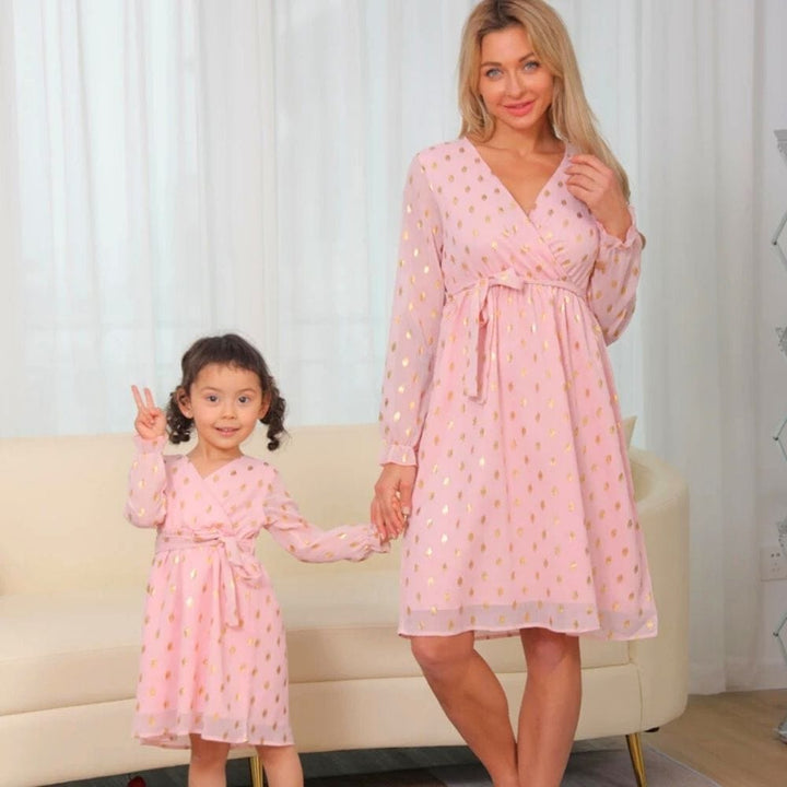 Robe Baptêmes Mère Fille Rose / Maman  S