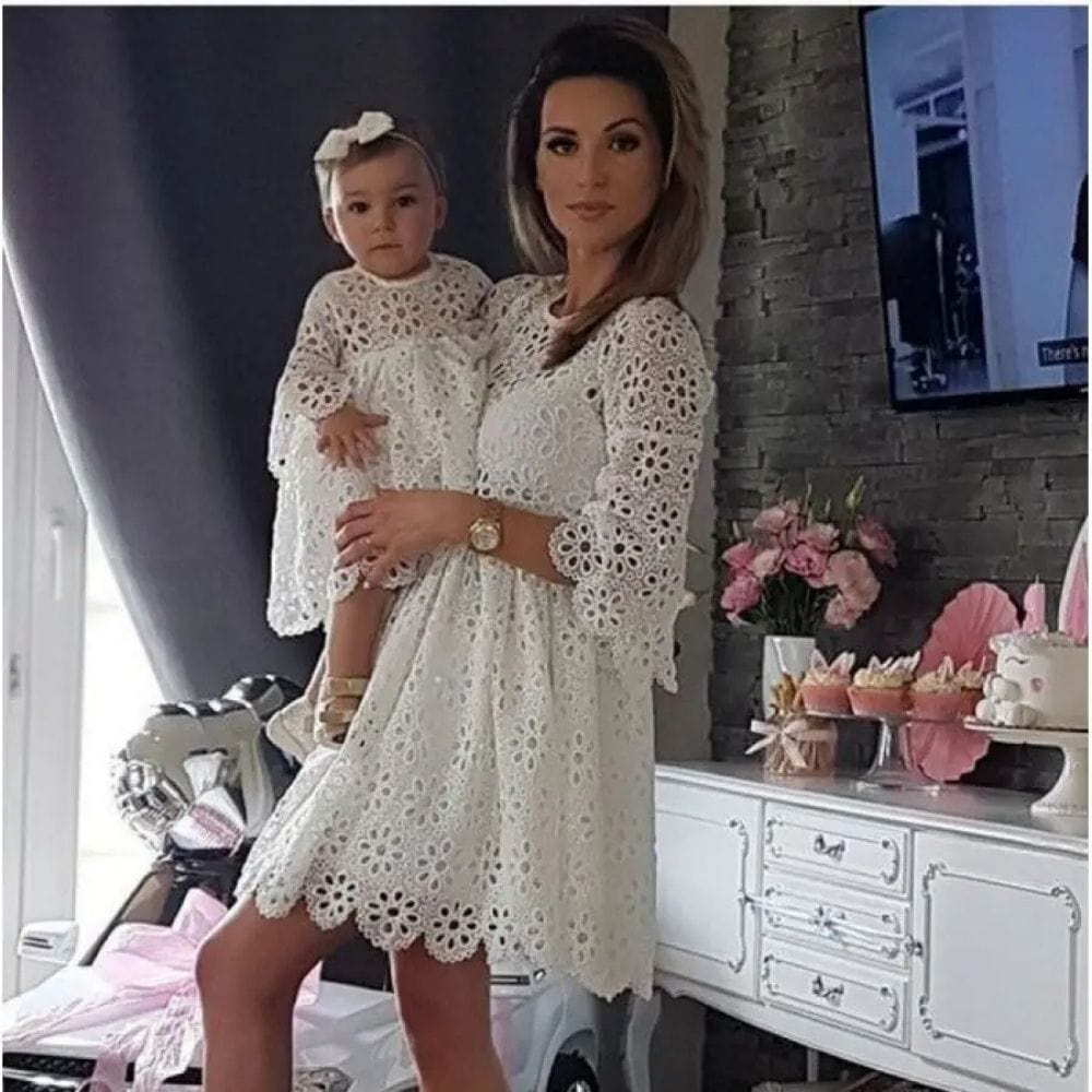 Blanc / Maman S Robe mère fille