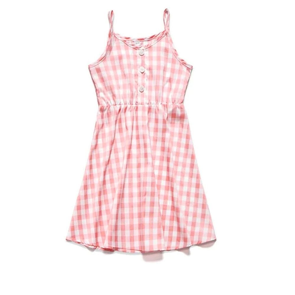 Robe Mère Fille Courte Rose