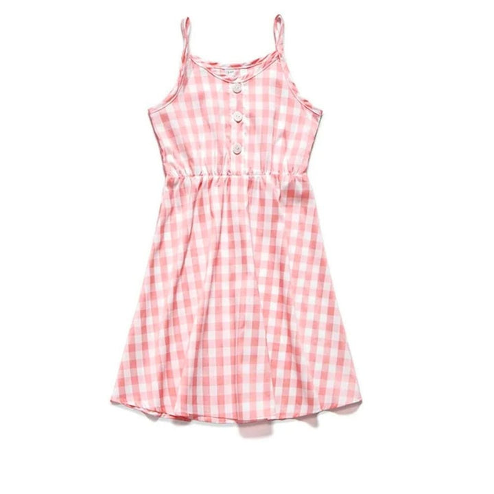 Robe Mère Fille Courte Rose