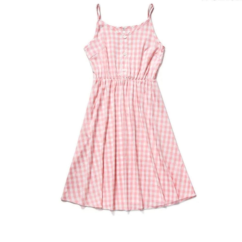 Robe Mère Fille Courte Rose