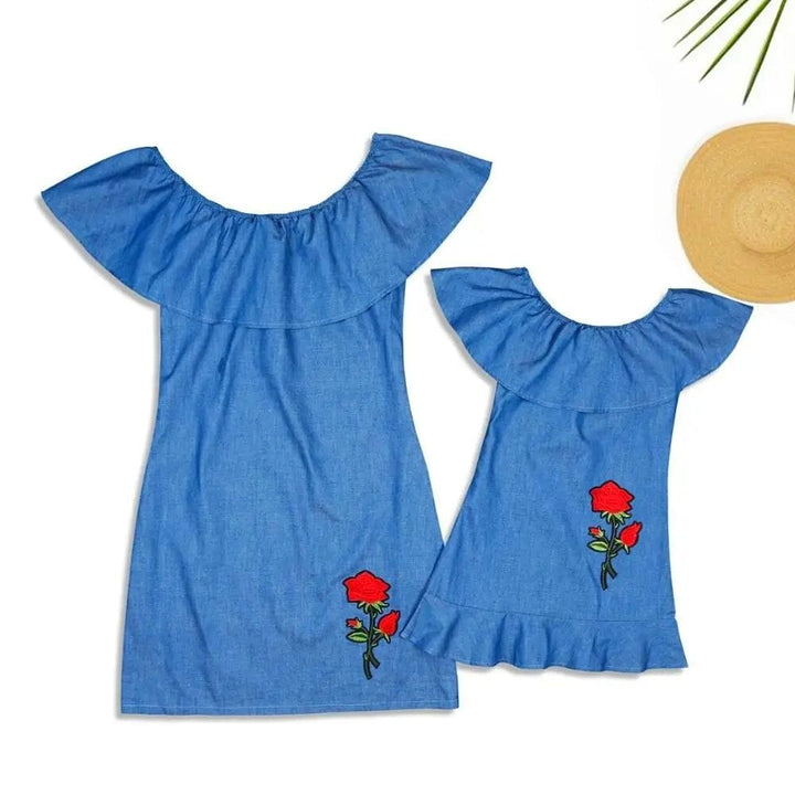 Robe Mère Fille Jean Bleu Marine / Maman S