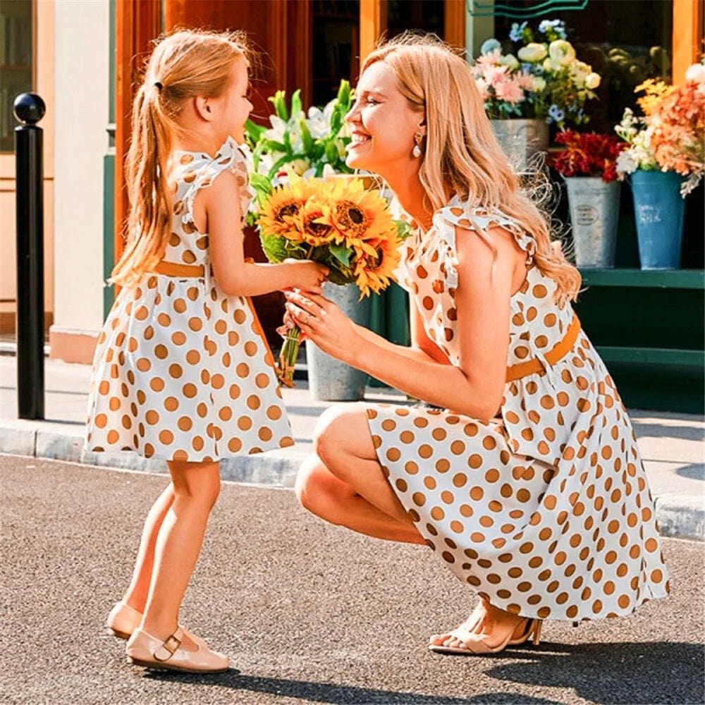 Orange / Maman S Robe mère fille